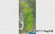 Satellite 3D Map of Togo, semi-desaturated, land only