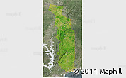 Satellite 3D Map of Togo, semi-desaturated