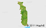 Satellite 3D Map of Togo, single color outside, bathymetry sea