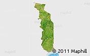 Satellite 3D Map of Togo, single color outside, shaded relief sea
