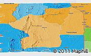 Political Shades Panoramic Map of Centre