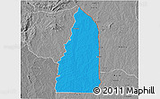 Political 3D Map of Tchamba (Nyala), desaturated
