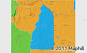 Political 3D Map of Tchamba (Nyala)