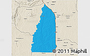 Political 3D Map of Tchamba (Nyala), shaded relief outside