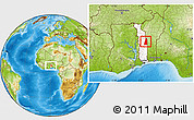 Physical Location Map of Tchamba (Nyala), highlighted country, within the entire country