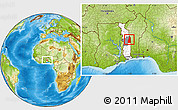 Physical Location Map of Tchamba (Nyala), highlighted country, highlighted parent region