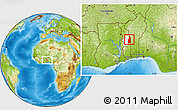 Physical Location Map of Tchamba (Nyala), highlighted parent region