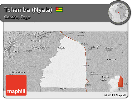 Gray Panoramic Map of Tchamba (Nyala)