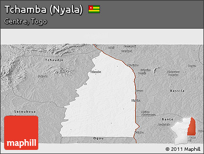 Gray Panoramic Map of Tchamba (Nyala)