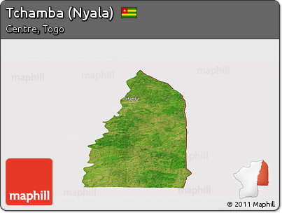 Satellite Panoramic Map of Tchamba (Nyala), cropped outside