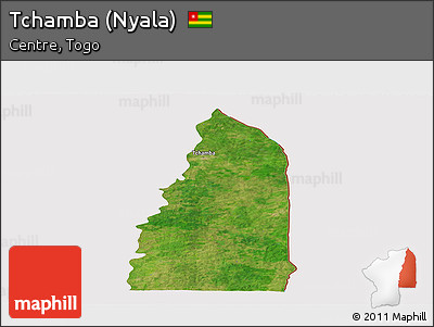 Satellite Panoramic Map of Tchamba (Nyala), cropped outside