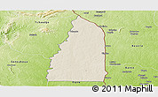 Shaded Relief Panoramic Map of Tchamba (Nyala), physical outside