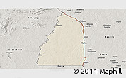 Shaded Relief Panoramic Map of Tchamba (Nyala), semi-desaturated