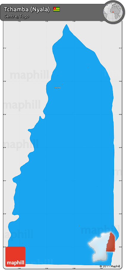 Political Simple Map of Tchamba (Nyala), single color outside