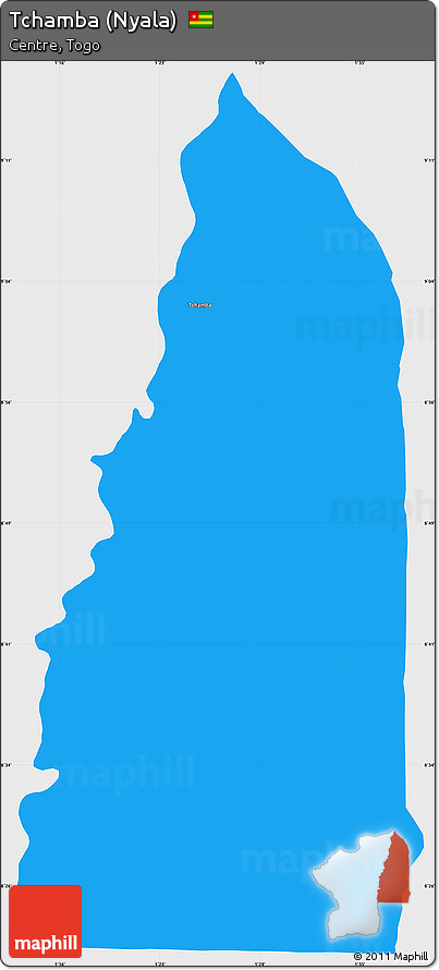 Political Simple Map of Tchamba (Nyala), single color outside