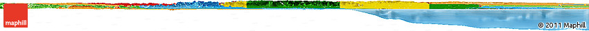 Flag Horizon Map of Togo, political outside, flag rotated