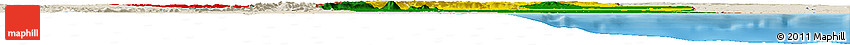 Flag Horizon Map of Togo, shaded relief outside, bathymetry sea