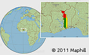 Flag Location Map of Togo, savanna style outside