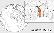 Political Location Map of Togo, blank outside