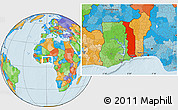 Political Location Map of Togo