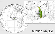 Satellite Location Map of Togo, blank outside