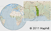 Satellite Location Map of Togo, lighten