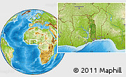 Satellite Location Map of Togo, physical outside