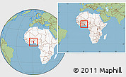 Savanna Style Location Map of Togo, highlighted continent, within the entire continent