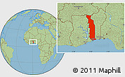 Savanna Style Location Map of Togo