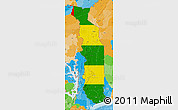 Flag Map of Togo, political outside, flag centered