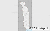 Gray Map of Togo, single color outside