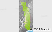 Physical Map of Togo, desaturated, land only