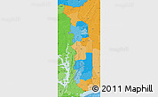 Political Map of Togo, political shades outside