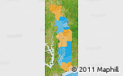 Political Map of Togo, satellite outside, bathymetry sea