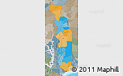 Political Map of Togo, semi-desaturated, land only