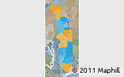 Political Map of Togo, semi-desaturated