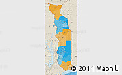 Political Map of Togo, shaded relief outside, bathymetry sea