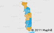 Political Map of Togo, single color outside, bathymetry sea