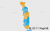 Political Map of Togo, single color outside