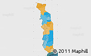 Political Map of Togo, single color outside, satellite sea