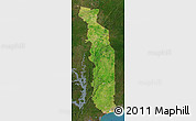 Satellite Map of Togo, darken, land only