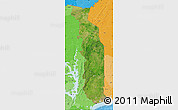 Satellite Map of Togo, political shades outside