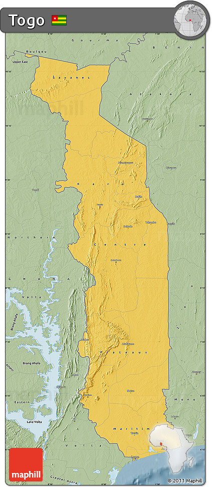 Savanna Style Map of Togo
