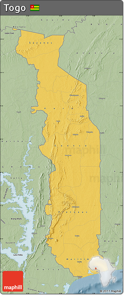 Savanna Style Map of Togo