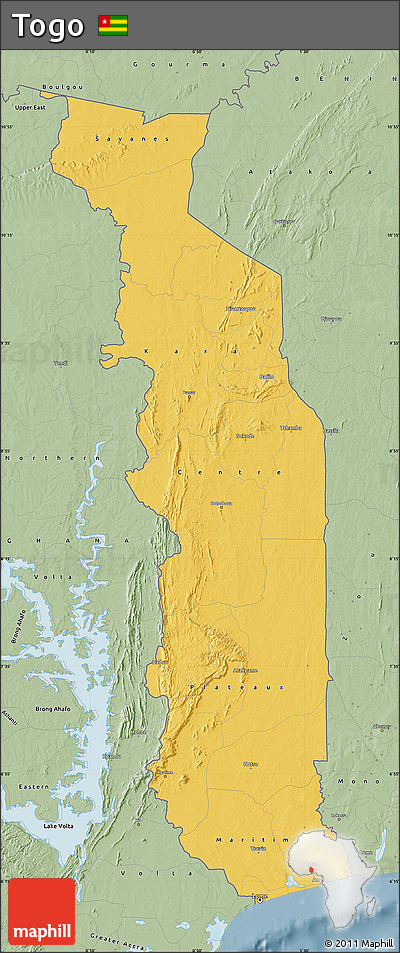Savanna Style Map of Togo