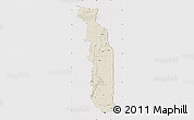 Shaded Relief Map of Togo, cropped outside