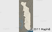 Shaded Relief Map of Togo, darken