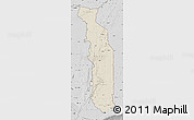 Shaded Relief Map of Togo, desaturated
