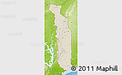 Shaded Relief Map of Togo, physical outside