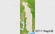 Shaded Relief Map of Togo, satellite outside, shaded relief sea